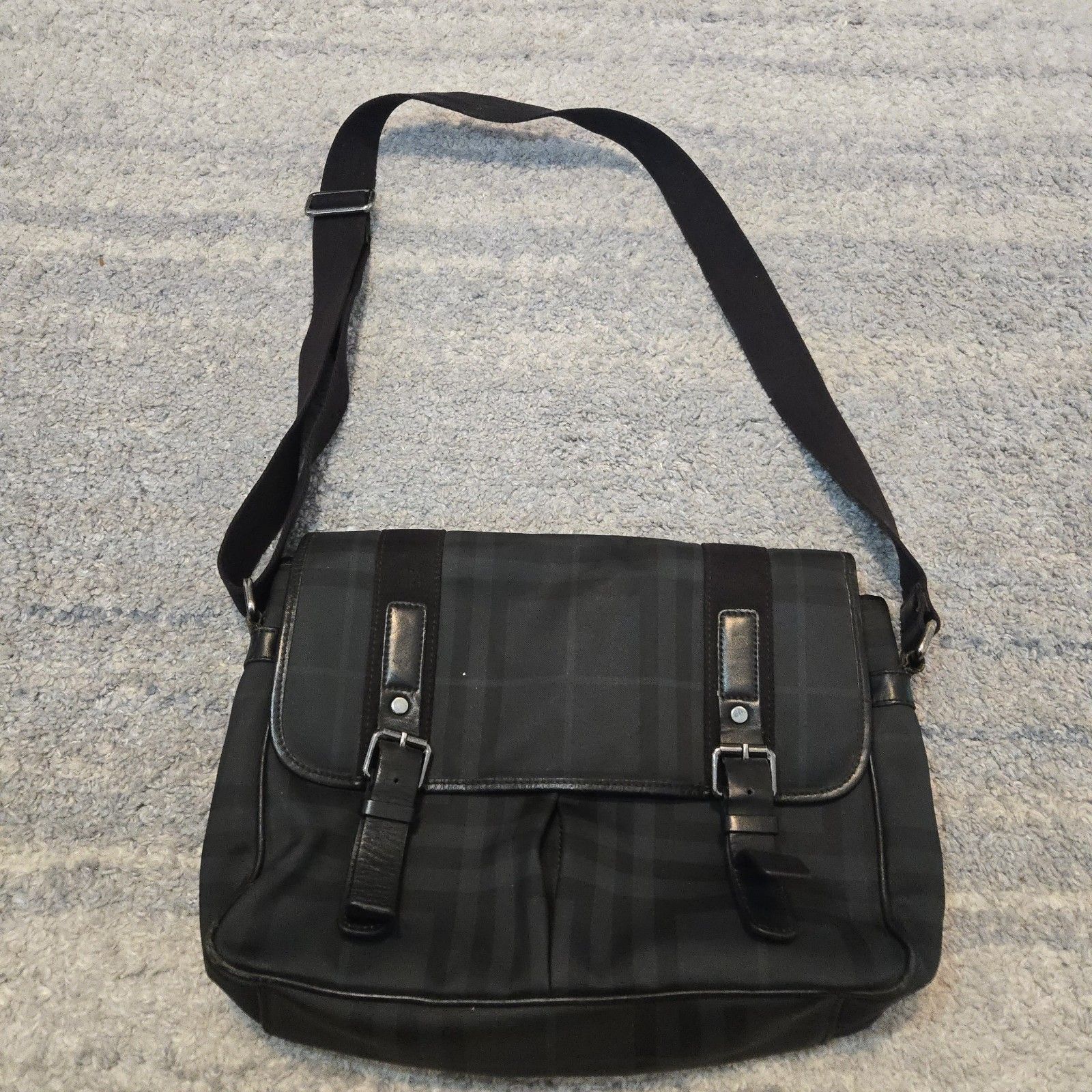 Burberry Coated Canvas Messenger Bag, Brown Nova Check Pattern